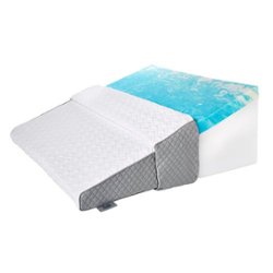 Sealy - Gel Memory Foam Wedge Pillow - White/Gray - Front_Zoom