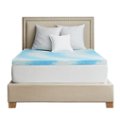 Front. Sealy - 3” Gel Memory Foam Mattress Topper with Cover - Blue.