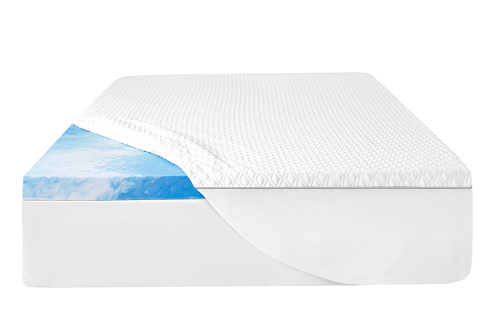 Sealy 3”Gel Memory Foam Mattress Topper with Cover Blue F02-00146