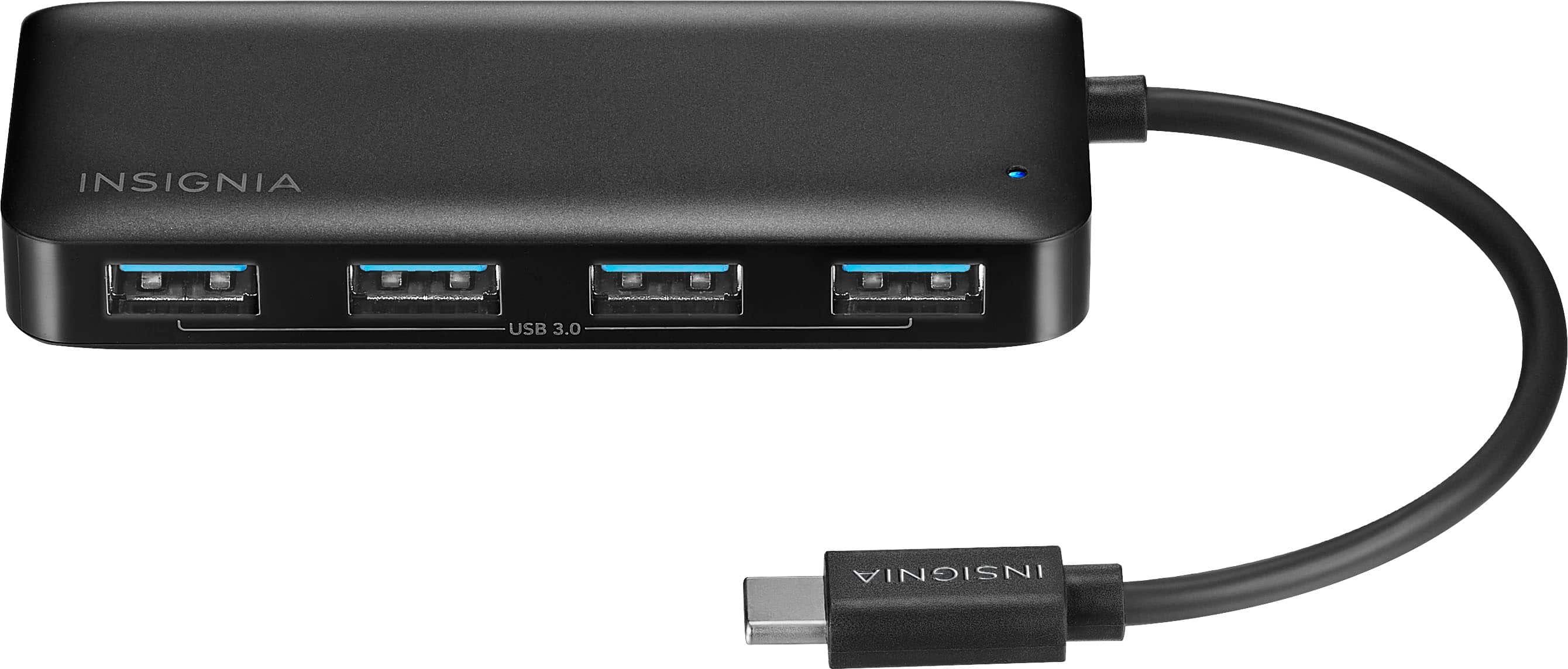 Angle. Insignia™ - 4-Port USB-C Hub - Black.