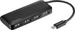 Front. Insignia™ - 4-Port USB-C Hub - Black.