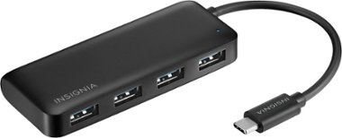 Insignia™ - 4-Port USB-C Hub - Black - Front_Zoom