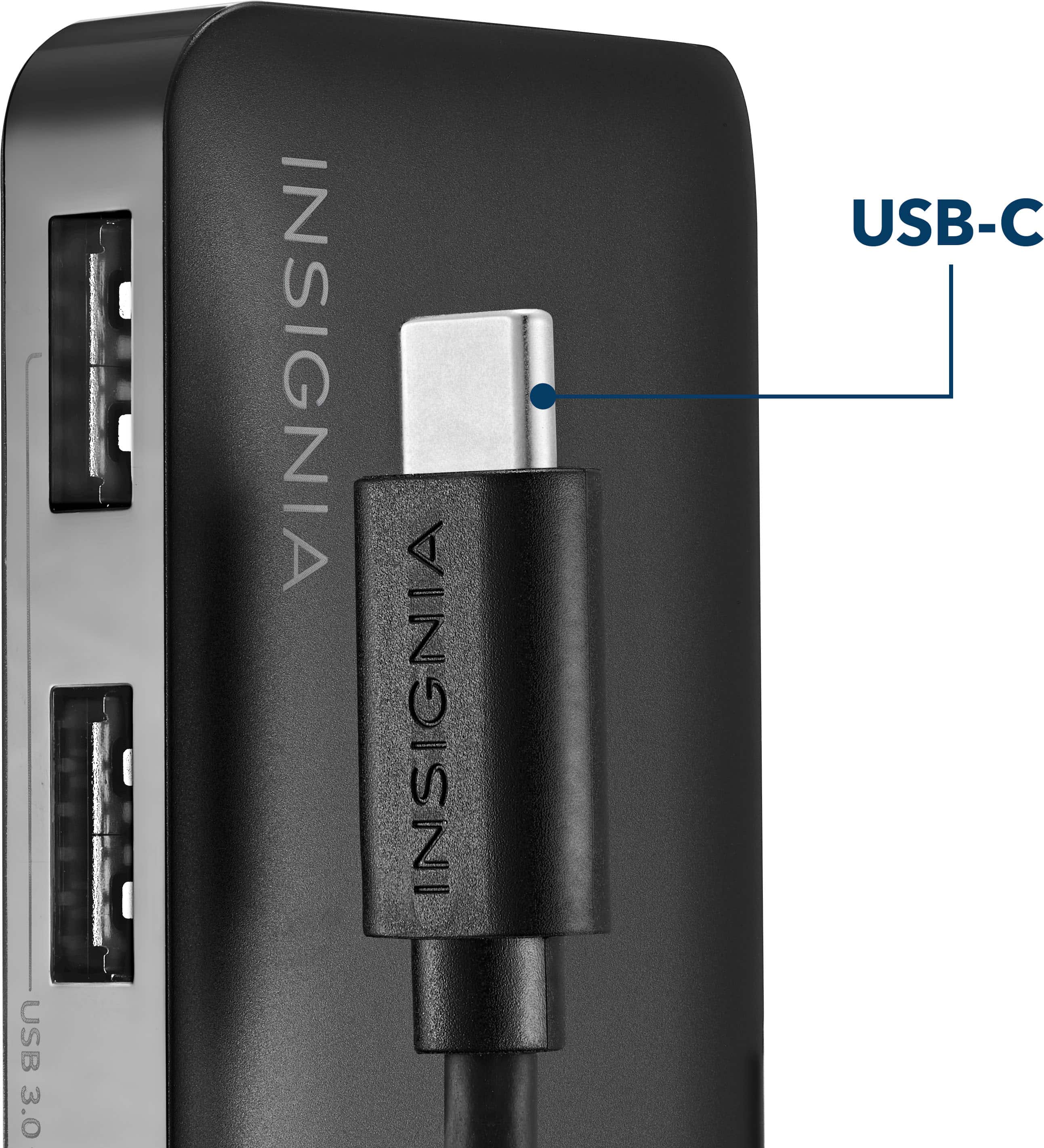 Alt View 15. Insignia™ - 4-Port USB-C Hub - Black.