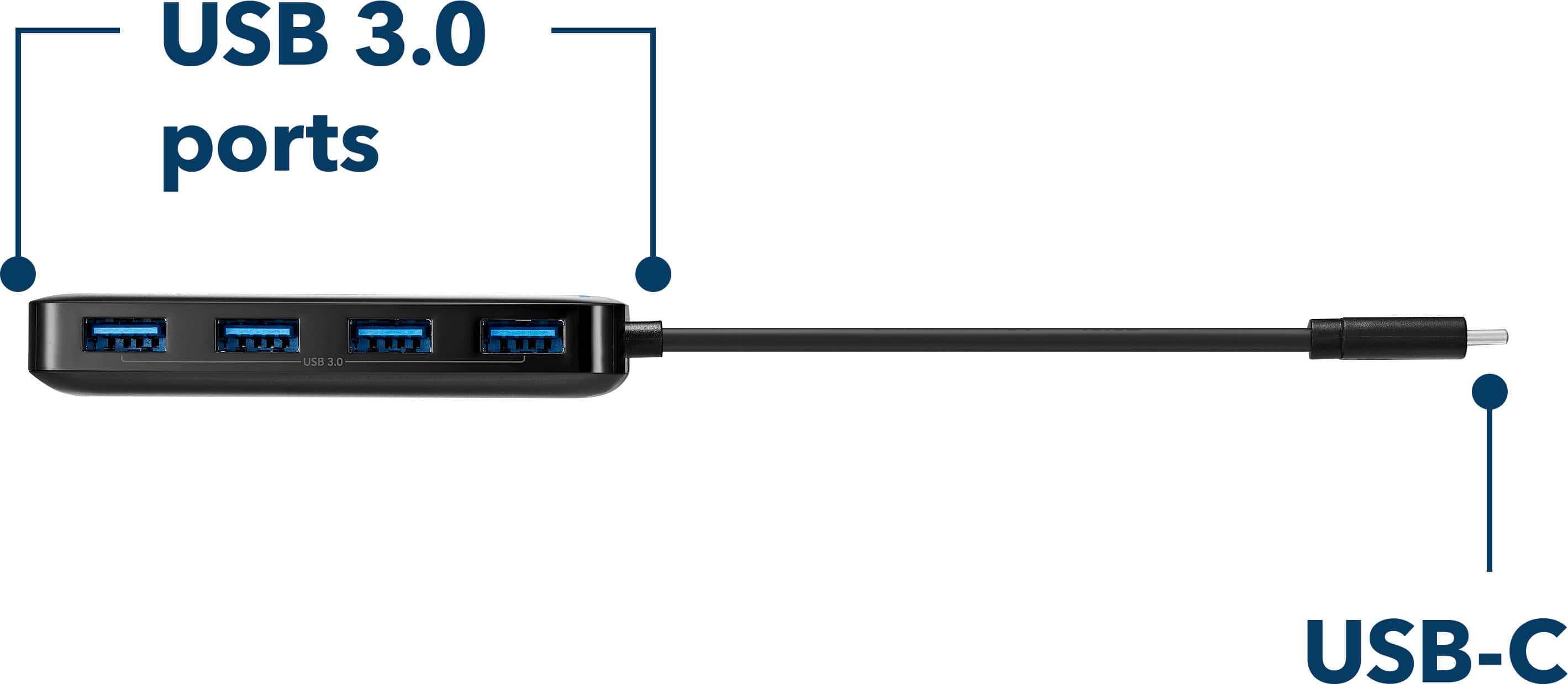 Alt View 16. Insignia™ - 4-Port USB-C Hub - Black.