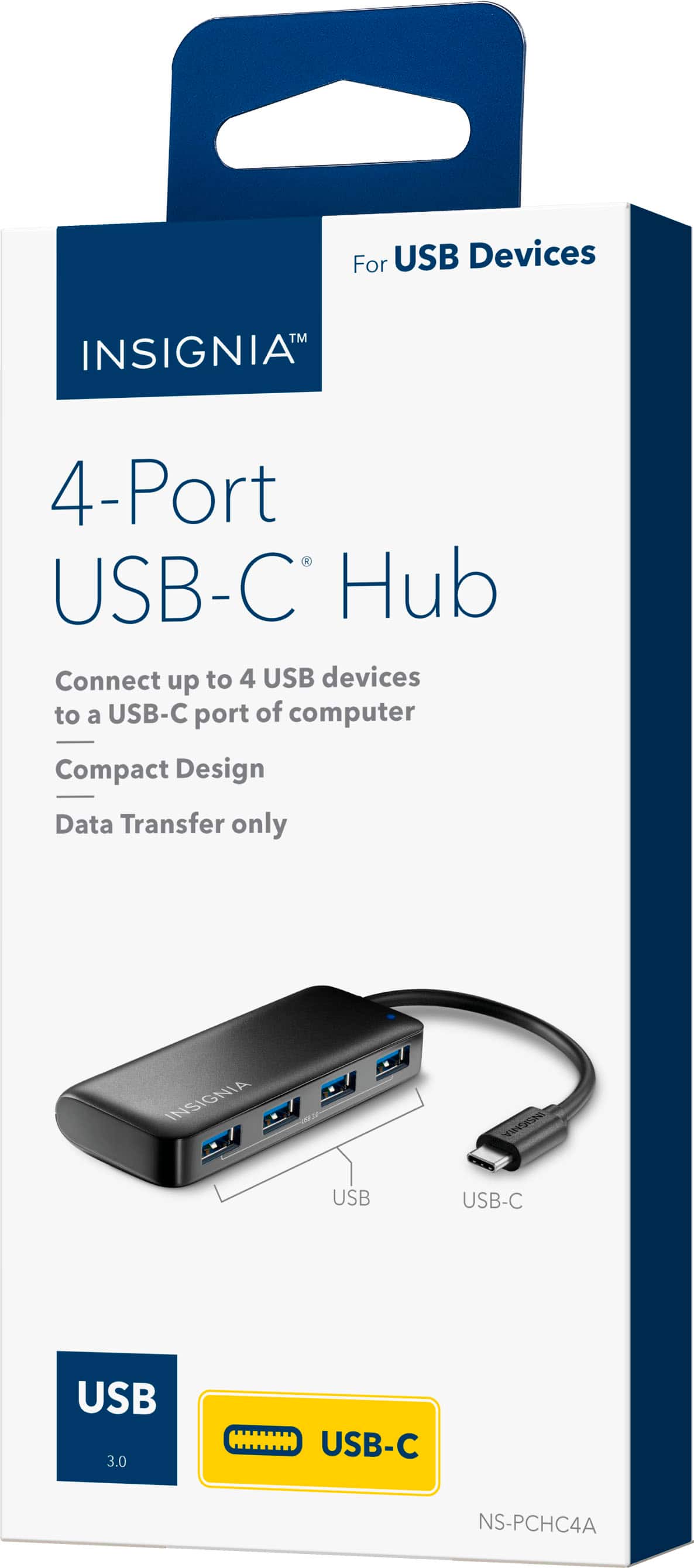 Alt View 17. Insignia™ - 4-Port USB-C Hub - Black.