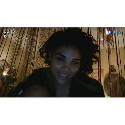 The largest text in the image reads "00:15." The cleaned-up text would be: "00:15 15:17." - M (Mature 17+)