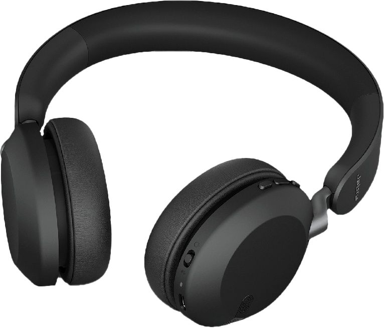 Left View: Jabra - Elite 45h Wireless On-Ear Headphones - Titanium Black