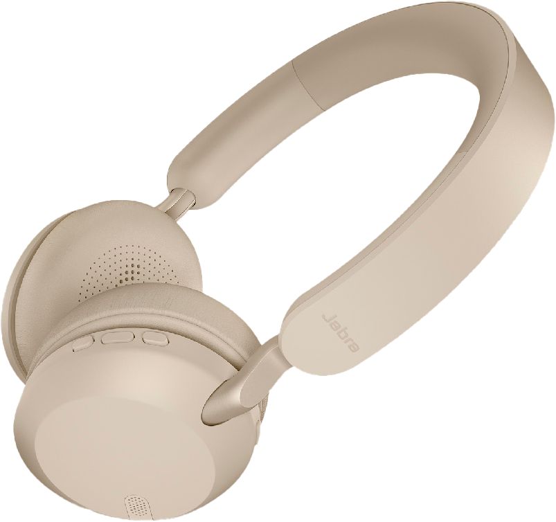 Left View: Jabra - Elite 45h Wireless On-Ear Headphones - Gold Beige