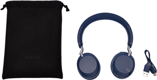 Front Zoom. Jabra - Elite 45h Wireless On-Ear Headphones - Navy.