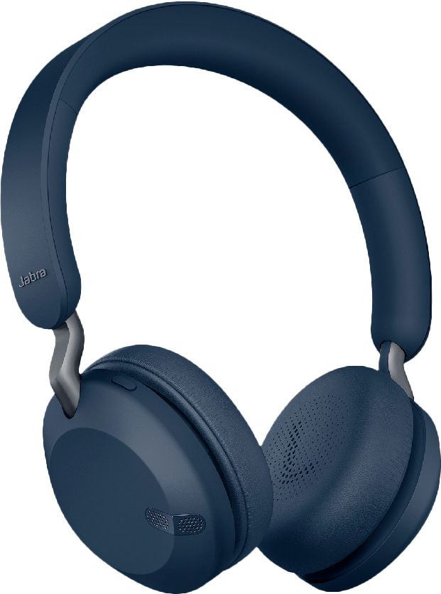 Left View: Jabra - Elite 45h Wireless On-Ear Headphones - Navy