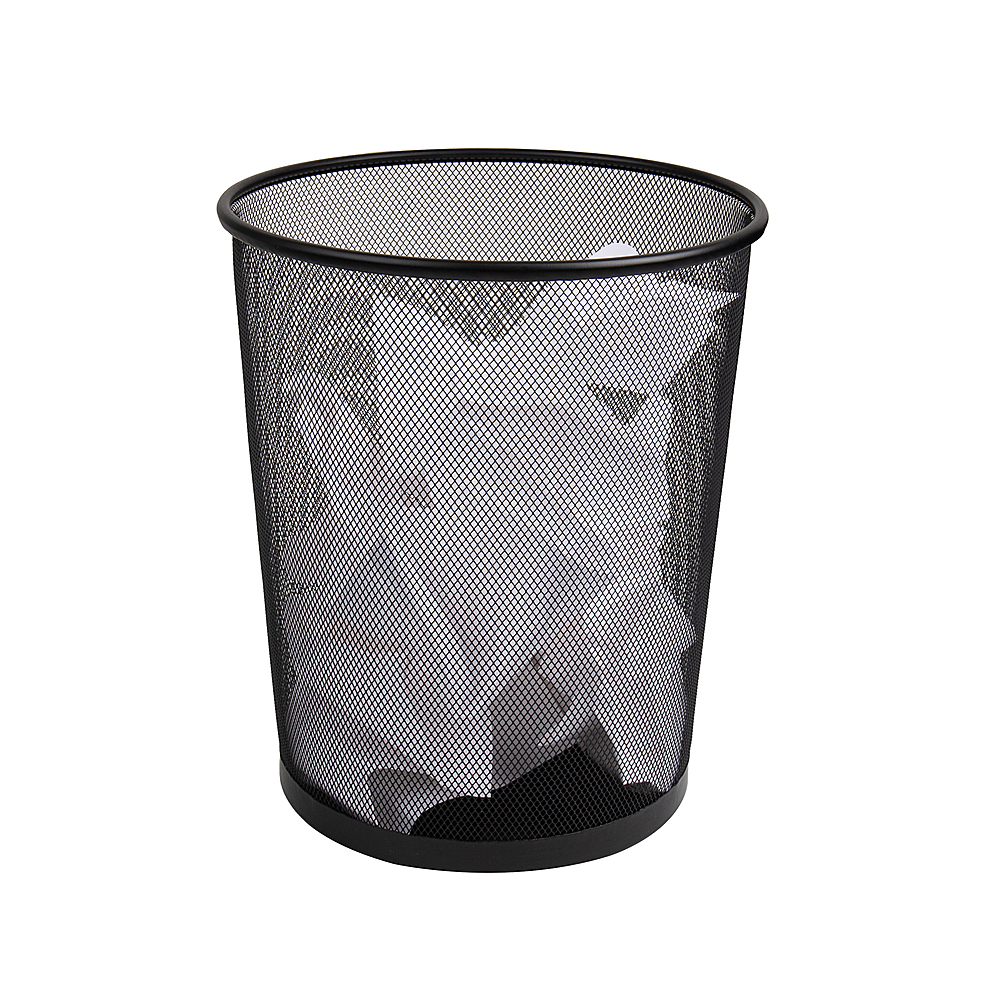 Mind Reader - Network Collection, Waste Paper Basket, 4.4 Gallon Capacity, Metal Mesh, 11.5"L x 11.5"W x 13.75"H - Black