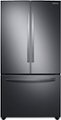 Front Zoom. Samsung - 28 cu. ft. Large Capacity 3-Door French Door Refrigerator - Black stainless steel.
