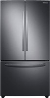 Samsung - 28 cu. ft. Large Capacity 3-Door French Door Refrigerator - Black stainless steel - Front_Zoom