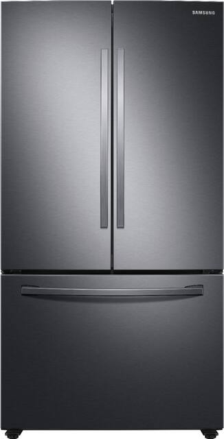 Front Zoom. Samsung - 28 cu. ft. 3-Door French Door Refrigerator with Large Capacity - Black Stainless Steel.