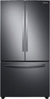 Samsung - Open Box 28 cu. ft. Large Capacity 3-Door French Door Refrigerator with AutoFill Water Pitcher - Black stainless steel - Front_Zoom