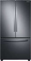 Samsung - 28 cu. ft. Large Capacity 3-Door French Door Refrigerator with Internal Water Dispenser - Black stainless steel - Front_Zoom