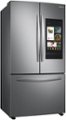 Angle Zoom. Samsung - 28 cu. ft. 3-Door French Door Refrigerator with Family Hub - Stainless steel.