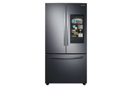 Samsung – 28 cu. ft. 3-Door French Door Refrigerator with Family Hub™ – Black stainless steel