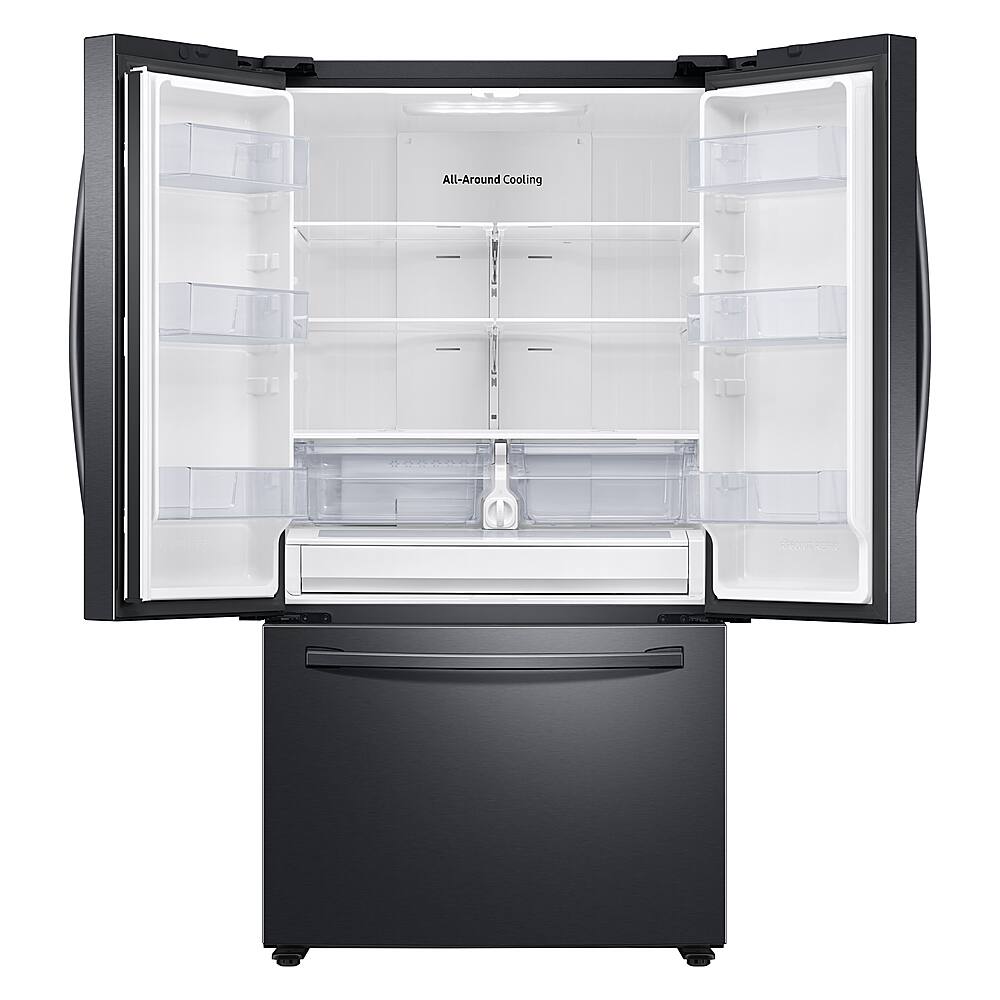 Alt View 25. Samsung - 28 cu. ft. 3-Door French Door Smart Refrigerator with Family Hub - Fingerprint Resistant Black Stainless Steel.