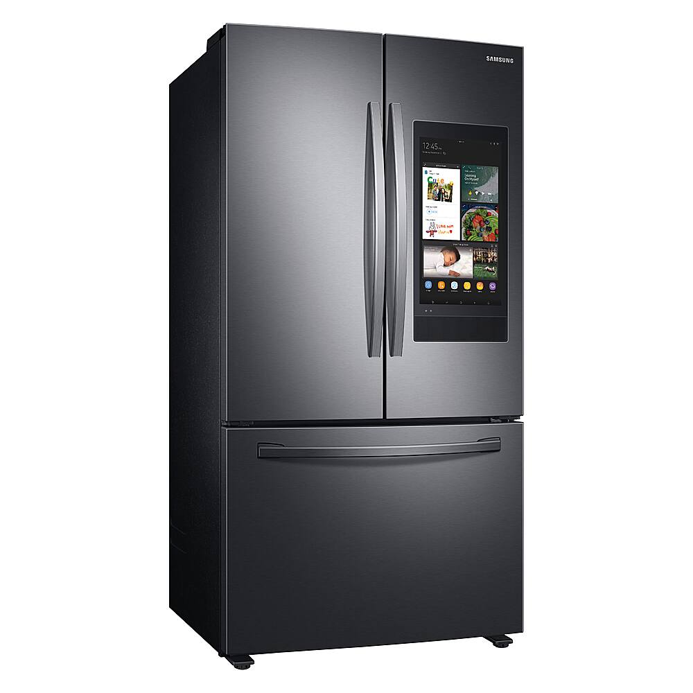 Alt View 26. Samsung - 28 cu. ft. 3-Door French Door Smart Refrigerator with Family Hub - Fingerprint Resistant Black Stainless Steel.