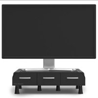 Mind Reader - PC Laptop IMAC Monitor Stand 2 pk - Black - Front_Zoom