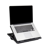 Mind Reader - Lap Desk Laptop Stand, Bed Tray, Collapsible, Cushion, Portable, Dorm, Plastic, 14.75"L x 11"W x 7.3"H - Black - Front_Zoom