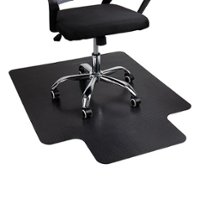Mind Reader - Office Chair Mat for Hardwood Floors, Under Desk Floor Protector, Rolling, PVC, 47.5"L x 35.5"W x 0.1"H - Black - Front_Zoom