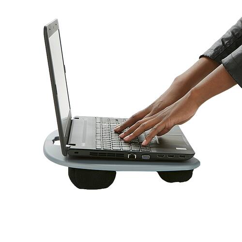 Mind Reader Portable Laptop Lap Desk with Handle, Gray