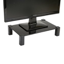 Mind Reader - 4 Leg Glass Monitor Stand - Black - Front_Zoom