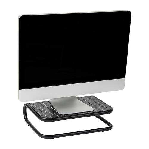 Mind Reader Metal Monitor Stand Riser Chord Black