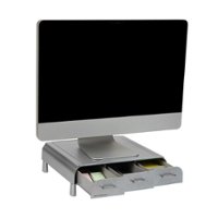 Mind Reader - PC Laptop IMAC Monitor Stand - Silver - Front_Zoom