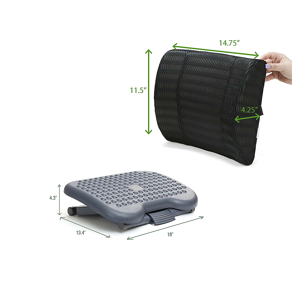 Mind Reader Memory Foam Lumbar Support Back Cushion