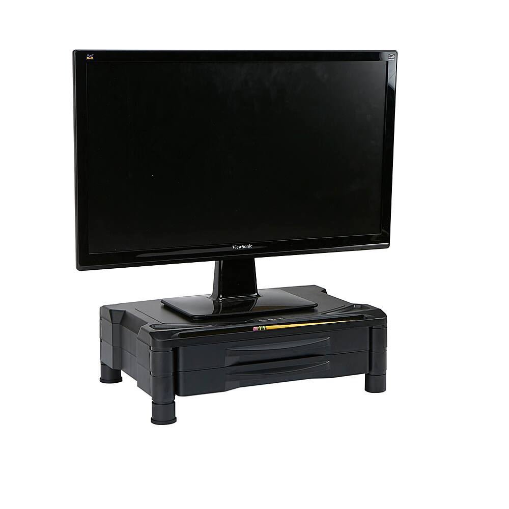 Mind Reader 2 Drawer Tier Plastic Monitor Stand