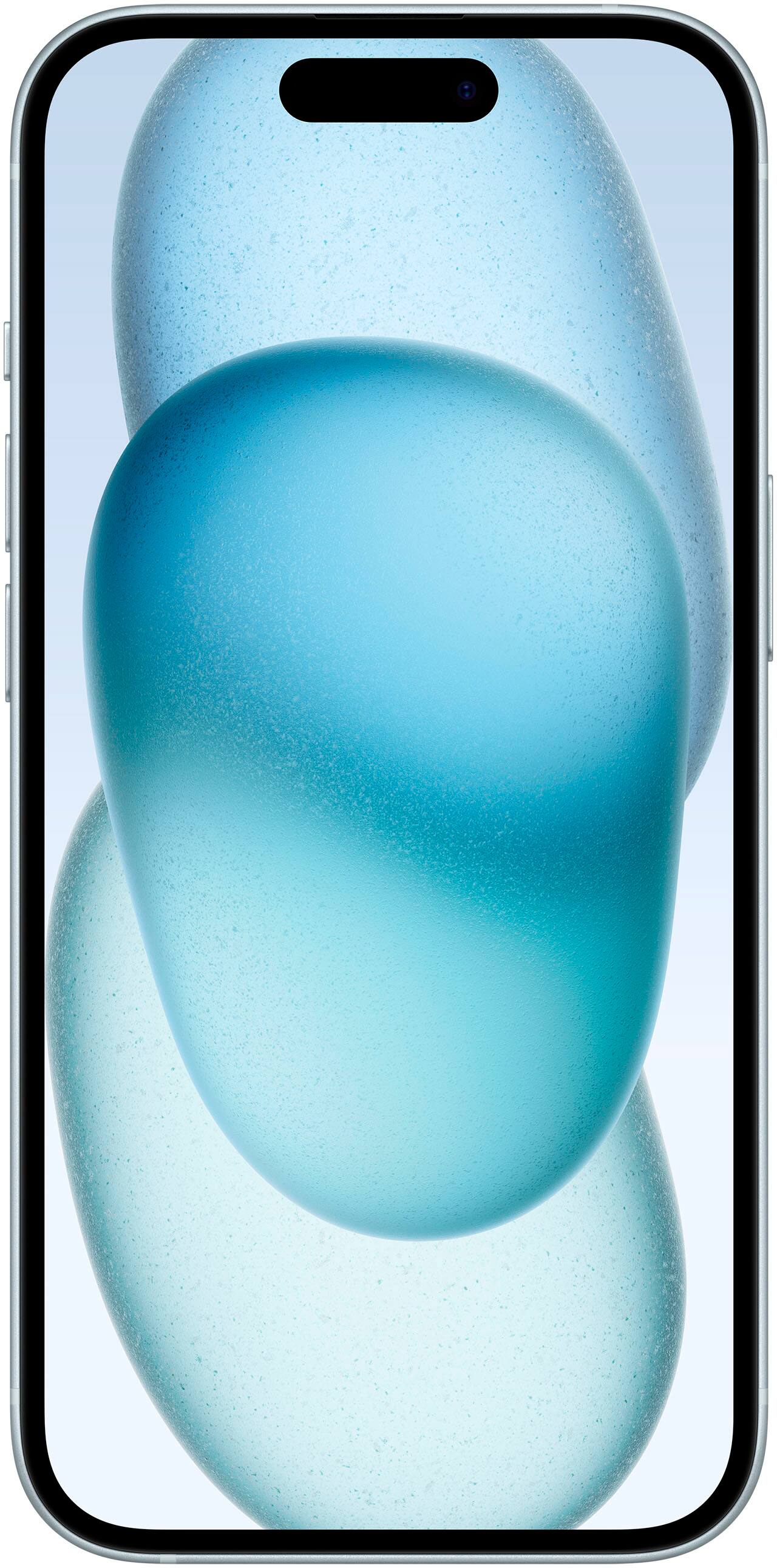 Alt View 1. Apple - Geek Squad Certified Refurbished iPhone 15 128GB - Blue.