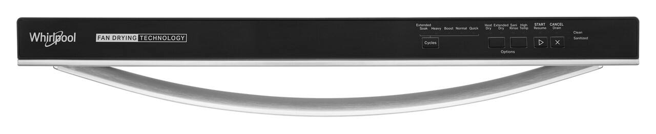 Whirlpool FAN DRYING TECHNOLOGY

Extended Soak Heavy Boost Normal Quick Cycles

Heat Extended Sani High Dry

Options

START CANCEL Resume Drain

Clean Sanitized