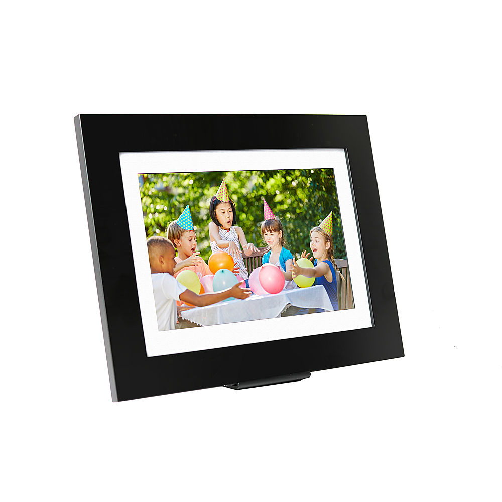 Left View: Brookstone - PhotoShare Friends and Family Smart Frame 10.1" - Black