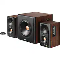 Edifier - S360DB Bookshelf Speaker & Wireless Subwoofer, Computer Speakers - Bluetooth v4.1 aptX Wireless - 2.1 Speaker System - Wood/Black - Front_Zoom