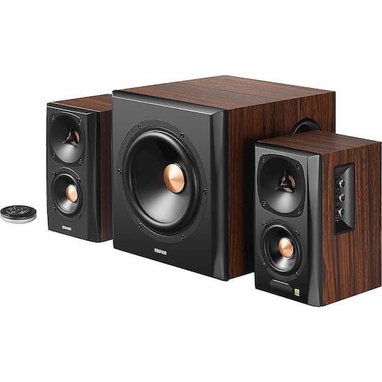 Edifier S360DB Bookshelf Speaker & Wireless Subwoofer, Computer Bluetooth aptX Wireless 2.1 Speaker System Wood/Black S360DB - Best