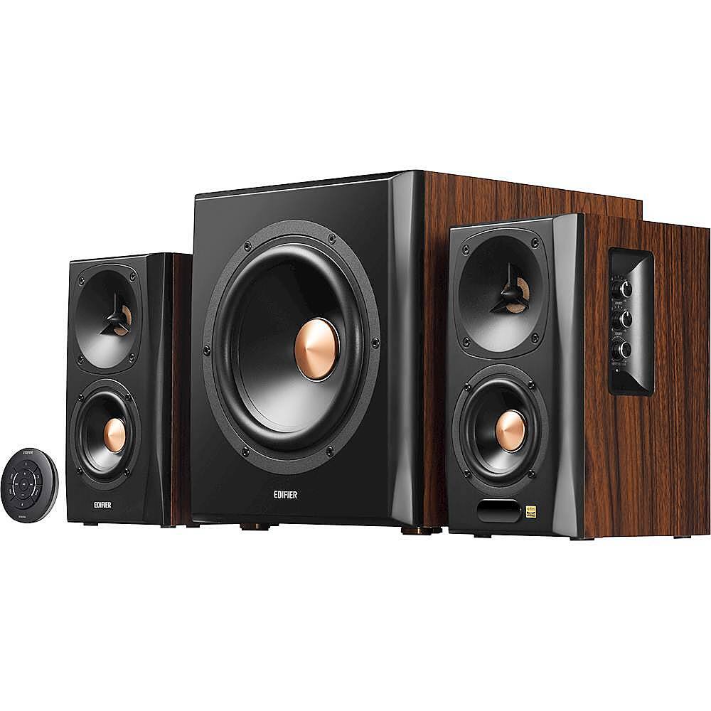 Alt View 11. Edifier - S360DB Bookshelf Speaker & Wireless Subwoofer, Computer Speakers - Bluetooth v4.1 aptX Wireless - 2.1 Speaker System - Wood/Black.