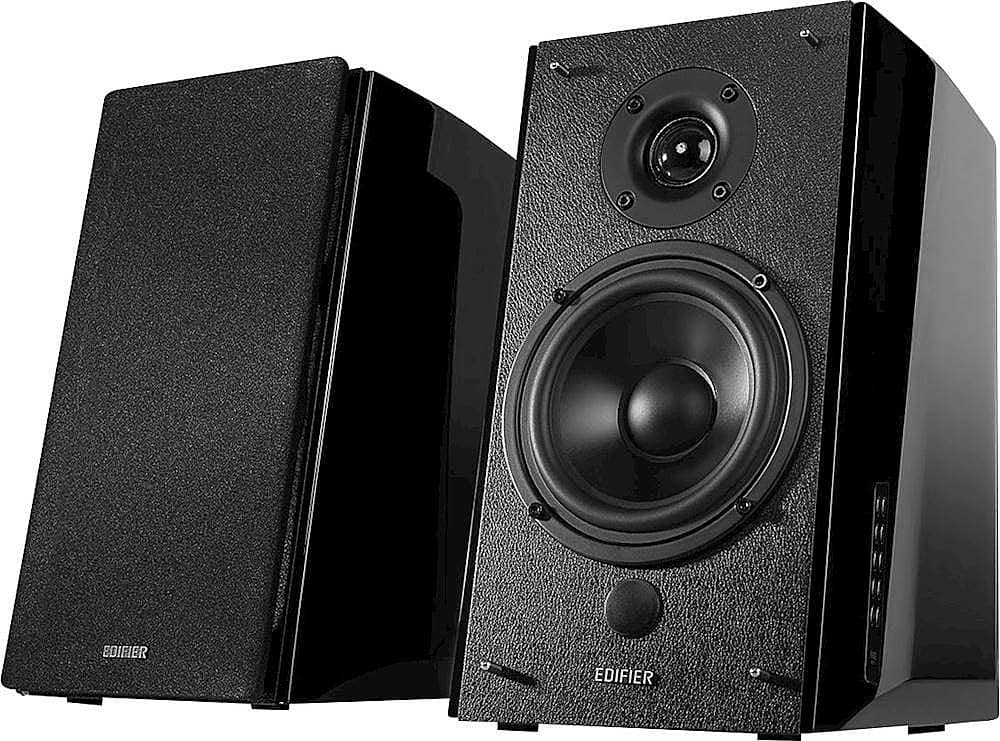 Edifier - R2000DB Powered Bluetooth Bookshelf Speakers, Computer Speakers - 120W RMS Optical Input - Near-Field Studio Monitors - Black - Front_Zoom