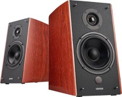 Edifier - R2000DB Powered Bluetooth Bookshelf Speakers, Computer Speakers - 120W RMS Optical Input - Near-Field Studio Monitors - Wood/Black - Front_Zoom