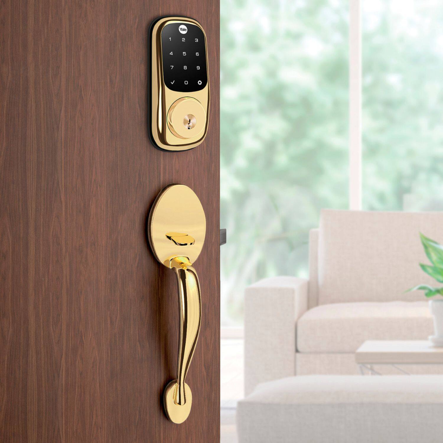 Alt View 14. Yale - Assure Lock SL Wi-Fi and Bluetooth Touchscreen Deadbolt with Keyway - Polished Brass.