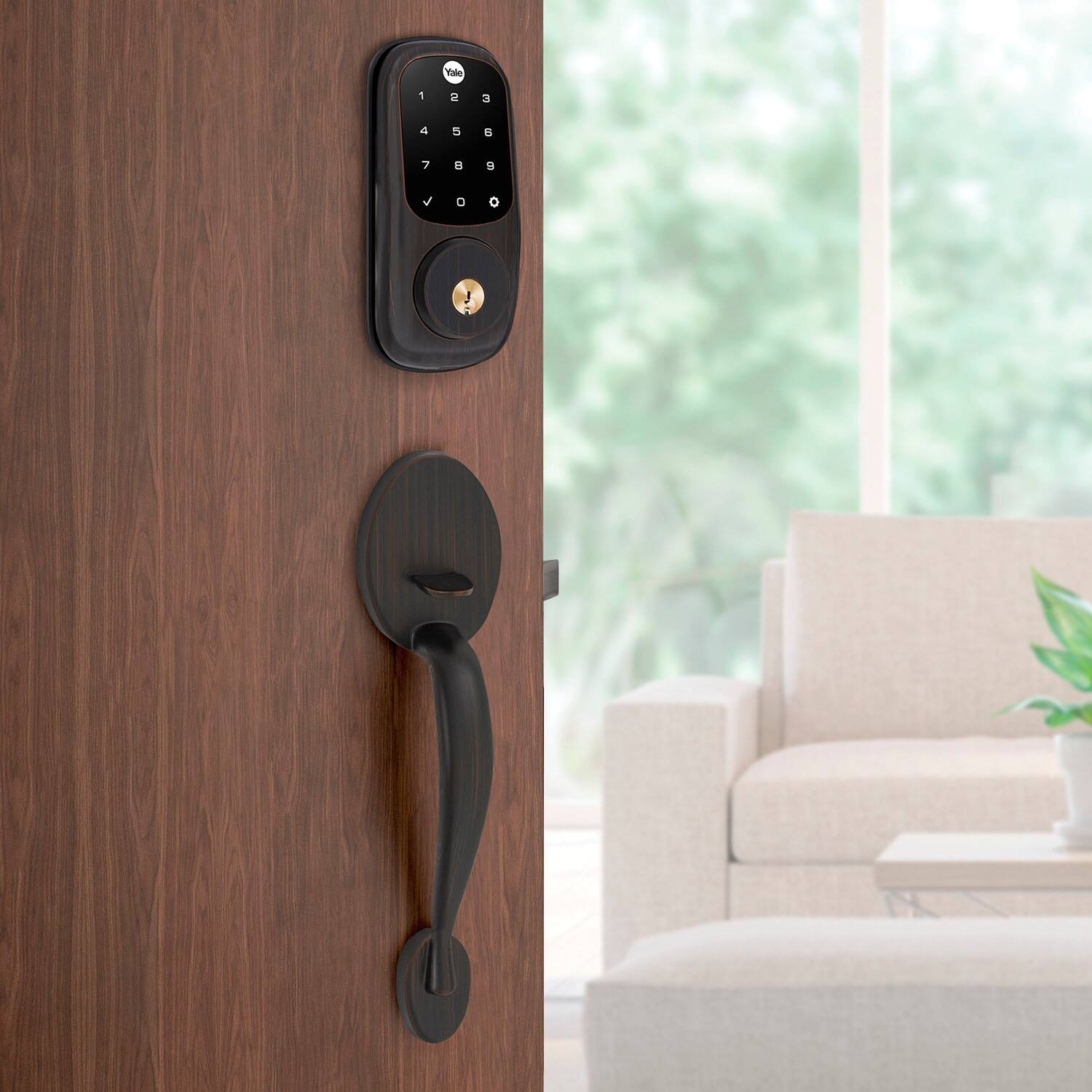 Alt View 14. Yale - Smart Lock Wi-Fi Replacement Deadbolt with App/Tocuchscreen Access - Oil Rubbed Bronze.