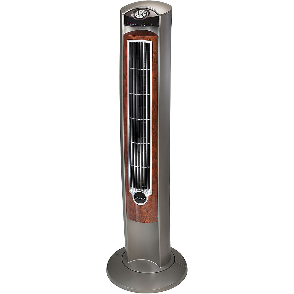 Angle View: Lasko - Wind Curve Tower Fan with Nighttime Setting - Gray