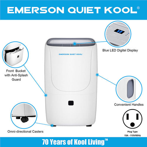 Emerson Quiet Kool 20-Pint Dehumidifier - White