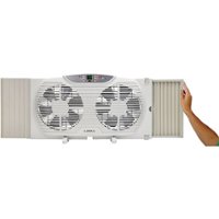 Lasko - Electrically Reversible Twin Window Fan with Remote Control - White - Front_Zoom