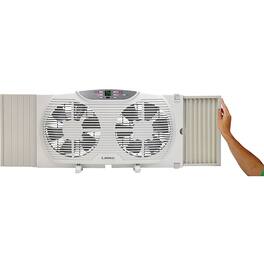 Lasko - Electrically Reversible Twin Window Fan with Remote Control - White