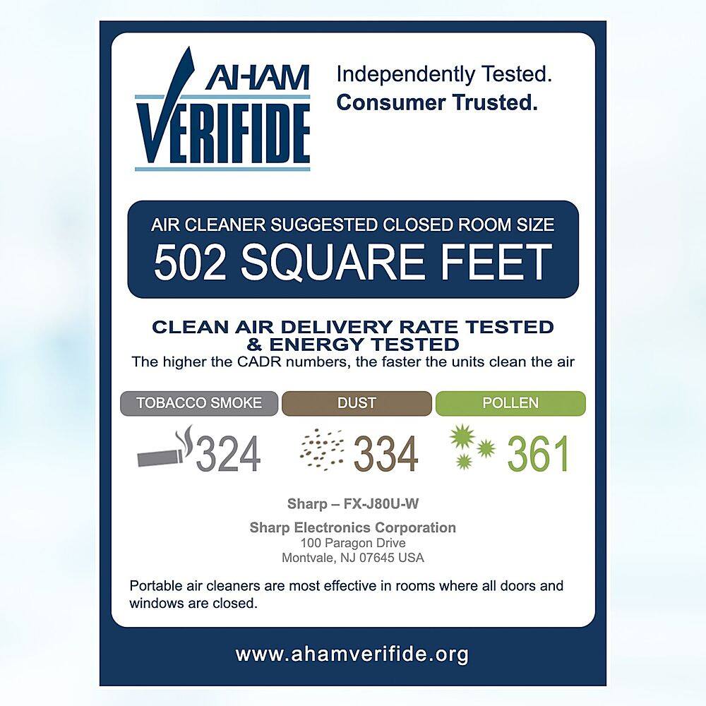 Alt View 12. Sharp - Smart Air Purifier with Plasmacluster Ion Technology Recommended for Extra-Large Rooms. True HEPA Filter - White.