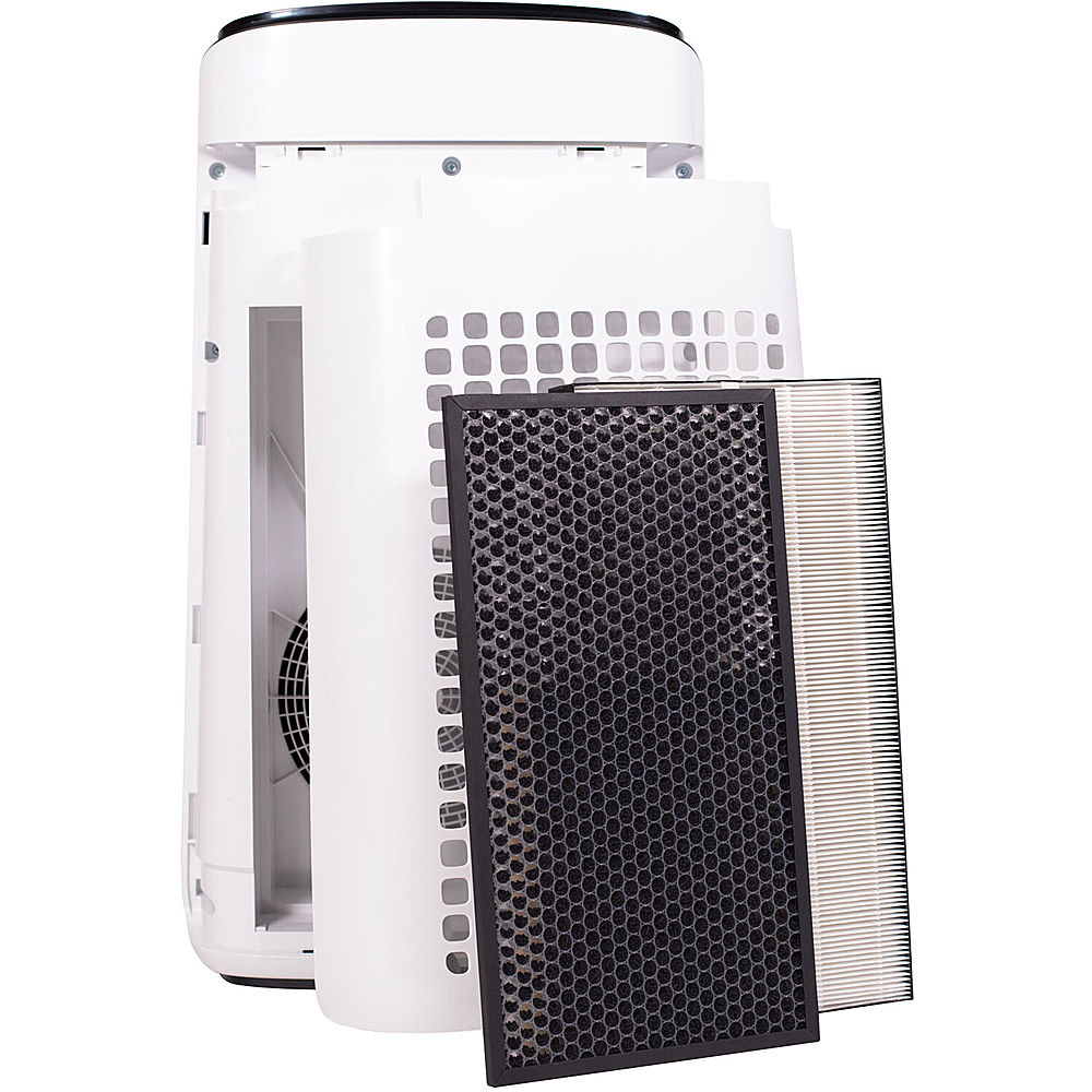Angle View: Sharp - Smart Air Purifier with Plasmacluster Ion Technology Recommended for Extra-Large Rooms. True HEPA Filter - White