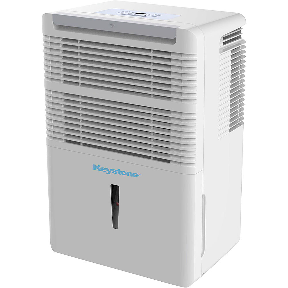 Angle View: Keystone - 50 Pint Dehumidifier with Electronic Controls - White